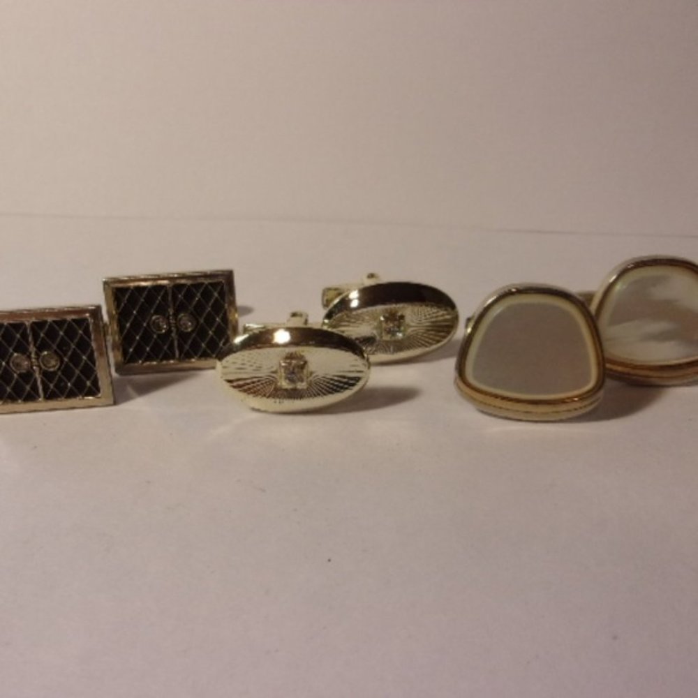 "Vintage Three Pairs Cufflinks "
